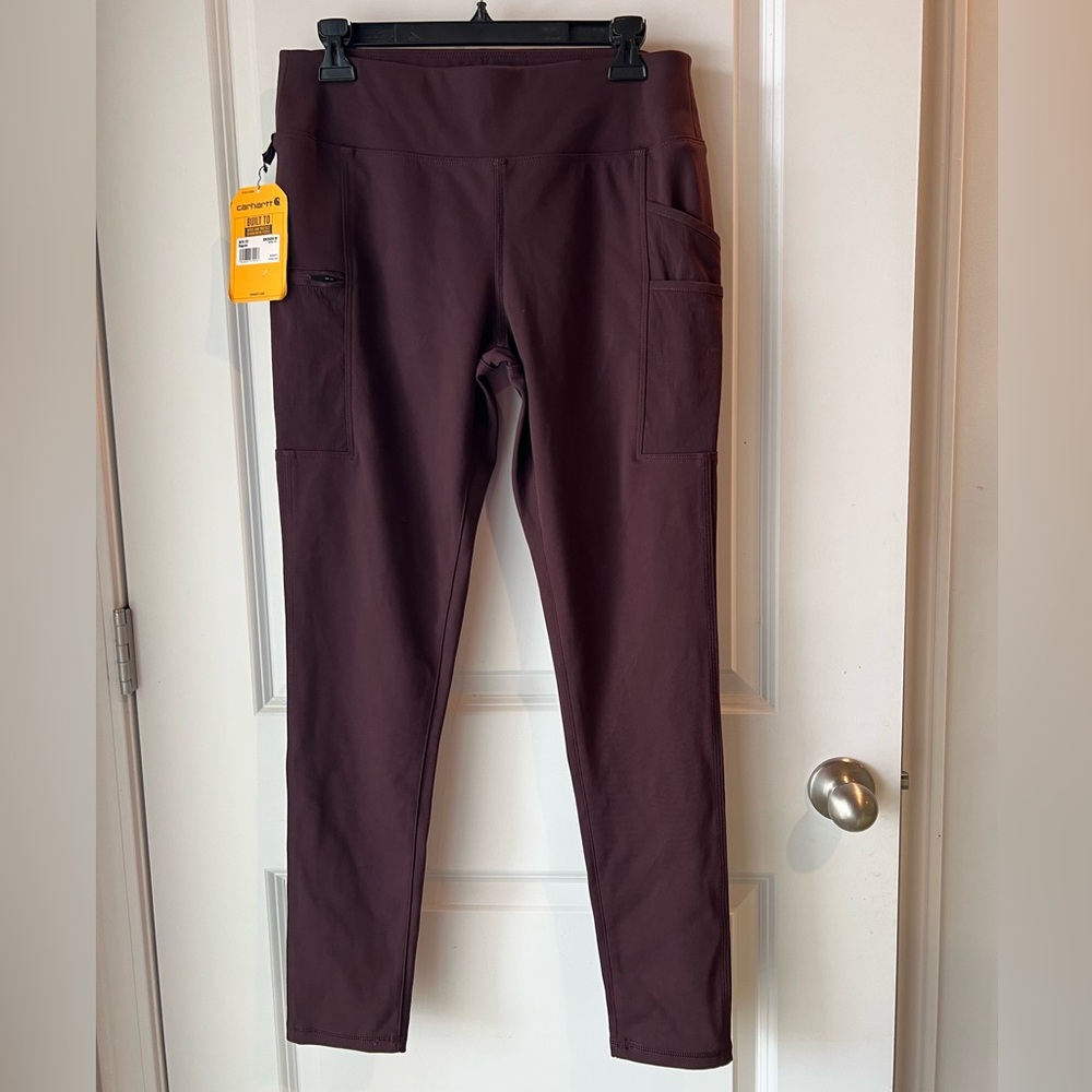 Carhartt burgundy-brown leggings. Medium. NWT